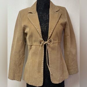 Vintage Joe Boxer Tan Suede Tie-Waist Jacket/blazer, 
Sz L
